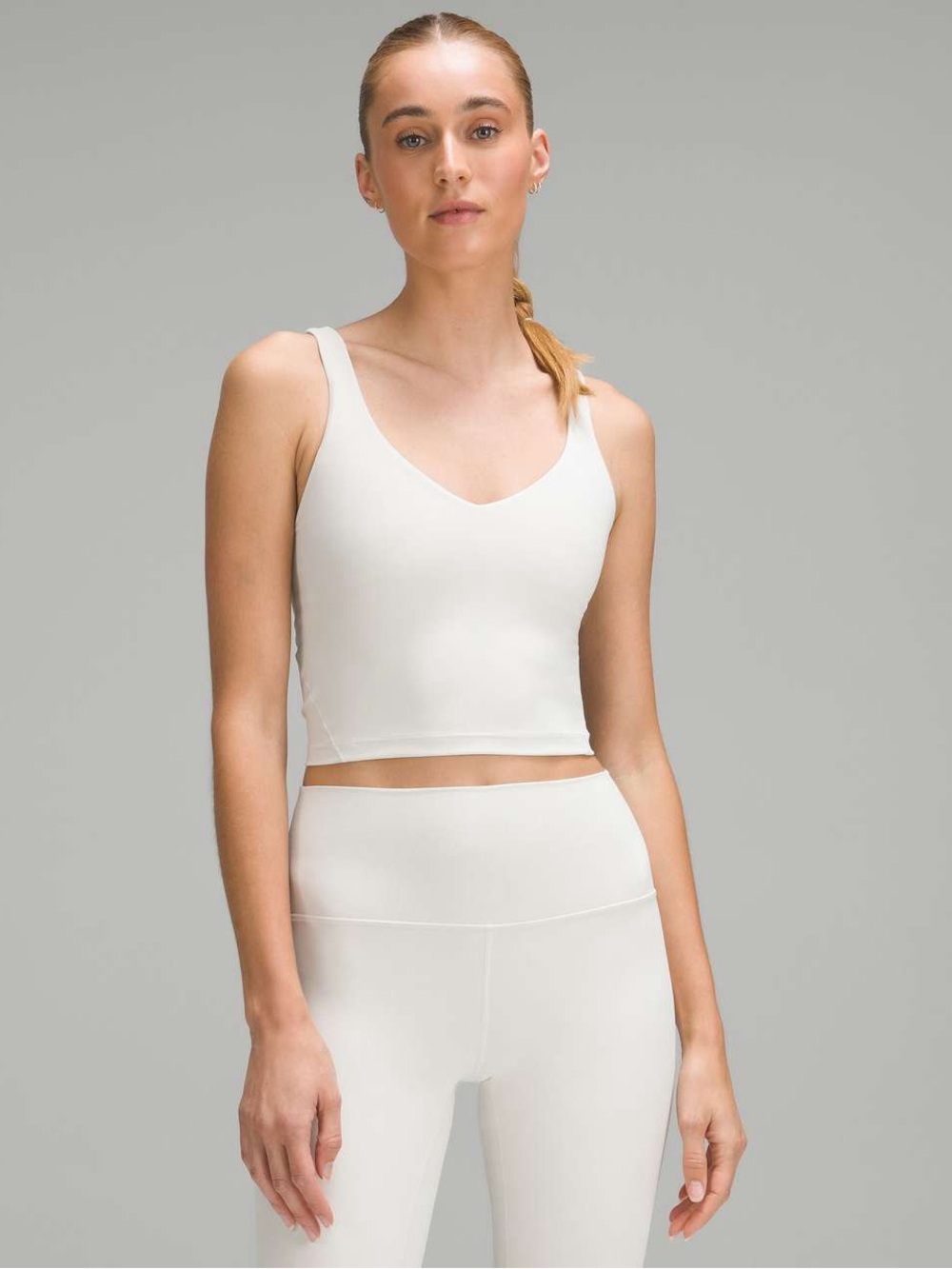 Lululemon Align Tank Top Bone Cream Cropped Camisole Yoga Built-In Bra Size 2